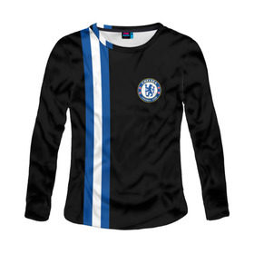 Женский лонгслив 3D с принтом Chelsea / Line Сollection в Ухте, 100% полиэстер | длинные рукава, круглый вырез горловины, полуприлегающий силуэт | chelsea | английская | лига | премьер | челси