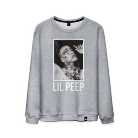 Мужской свитшот хлопок с принтом Little fashion в Ухте, 100% хлопок |  | lil peep | rap | густав ор | лил пип | рэп