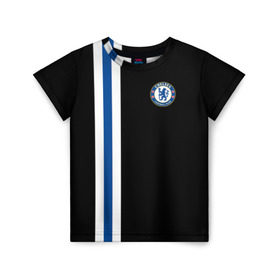 Детская футболка 3D с принтом Chelsea / Line Сollection 2 в Ухте, 100% гипоаллергенный полиэфир | прямой крой, круглый вырез горловины, длина до линии бедер, чуть спущенное плечо, ткань немного тянется | Тематика изображения на принте: chelsea | club | football | английская | лига | премьер | челси