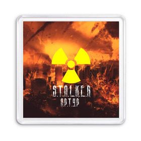 Магнит 55*55 с принтом S.T.A.L.K.E.R Артур в Ухте, Пластик | Размер: 65*65 мм; Размер печати: 55*55 мм | s.t.a.l.k.e.r. | stalker | артур | припять | сталкер | чернобыль