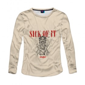 Женский лонгслив 3D с принтом Девочка устала в Ухте, 100% полиэстер | длинные рукава, круглый вырез горловины, полуприлегающий силуэт | awake | monster | skillet | джон купер | кори купер | рок