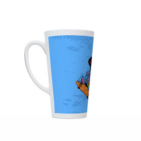 Кружка Латте с принтом SKULL SKATE в Ухте, Белая керамика | Объем 480 мл; Высота 150 мм; Диаметр 90 мм | 