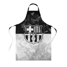 Фартук 3D с принтом FC Barca Black Collection в Ухте, 100% полиэстер | общий размер — 65 х 85 см, ширина нагрудника — 26 см, горловина — 53 см, длина завязок — 54 см, общий обхват в поясе — 173 см. Принт на завязках и на горловине наносится с двух сторон, на основной части фартука — только с внешней стороны | fc barcelona | fcb | барселона | спорт | спортивные | футбол | футбольный клуб