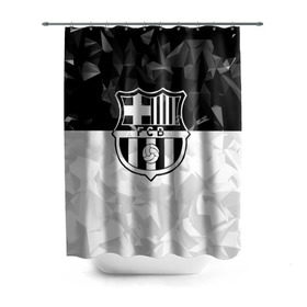 Штора 3D для ванной с принтом FC Barca Black Collection в Ухте, 100% полиэстер | плотность материала — 100 г/м2. Стандартный размер — 146 см х 180 см. По верхнему краю — пластиковые люверсы для креплений. В комплекте 10 пластиковых колец | fc barcelona | fcb | барселона | спорт | спортивные | футбол | футбольный клуб