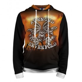 Мужская толстовка 3D с принтом Avenged Sevenfold в Ухте, 100% полиэстер | двухслойный капюшон со шнурком для регулировки, мягкие манжеты на рукавах и по низу толстовки, спереди карман-кенгуру с мягким внутренним слоем. | 