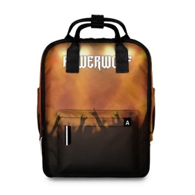 Женский рюкзак 3D с принтом Powerwolf в Ухте, 100% полиэстер | лямки с регулируемой длиной, сверху ручки, чтобы рюкзак нести как сумку. Основное отделение закрывается на молнию, как и внешний карман. Внутри два дополнительных кармана, один из которых закрывается на молнию. По бокам два дополнительных кармашка, куда поместится маленькая бутылочка
 | band | metal | music | powerwolf | rock | атрибутика | метал | музыка | рок