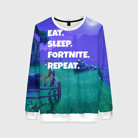 Женский свитшот 3D с принтом Fortnite Repeat в Ухте, 100% полиэстер с мягким внутренним слоем | круглый вырез горловины, мягкая резинка на манжетах и поясе, свободная посадка по фигуре | battle royale | fortnite | батл роял | фортнайт