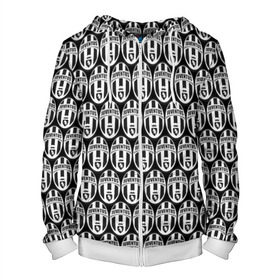 Мужская толстовка 3D на молнии с принтом Juventus Black&White в Ухте, 100% полиэстер | длина до линии бедра, манжеты и пояс оформлены мягкой тканевой резинкой, двухслойный капюшон со шнурком для регулировки, спереди молния, по бокам два кармана | 