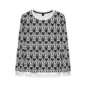 Мужской свитшот 3D с принтом Juventus Black&White в Ухте, 100% полиэстер с мягким внутренним слоем | круглый вырез горловины, мягкая резинка на манжетах и поясе, свободная посадка по фигуре | 