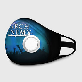 Маска из неопрена с принтом Arch Enemy в Ухте, неопрен 100% | Форма огибающая нос. Резинки для ушей с дополнительной резинкой на затылке. Клапан для выдоха для активного дыхания при занятиях спортом. Эластичный материал маски и окантовки для лучшего растяжения и прилегания маски.  | Тематика изображения на принте: 
