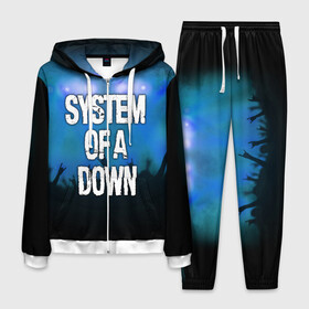 Мужской костюм 3D с принтом System of a Down в Ухте, 100% полиэстер | Манжеты и пояс оформлены тканевой резинкой, двухслойный капюшон со шнурком для регулировки, карманы спереди | band | metal | music | rock | system of a down | атрибутика | группа | метал | музыка | рок