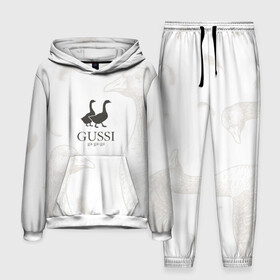 Мужской костюм 3D (с толстовкой) с принтом GUSSI ga ga ga в Ухте,  |  | gucci | gusi | gussi | гуcь | гуси | гучи | гуччи | перо | перья | уточка | уточки