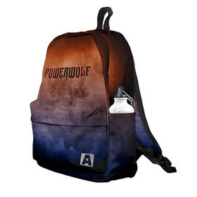 Рюкзак 3D с принтом Powerwolf в Ухте, 100% полиэстер | лямки с регулируемой длиной, сверху петелька, чтобы рюкзак можно было повесить на вешалку. Основное отделение закрывается на молнию, как и внешний карман. Внутри два дополнительных кармана, один из которых закрывается на молнию. По бокам два дополнительных кармашка | band | metal | music | powerwolf | rock | атрибутика | группа | метал | музыка | рок