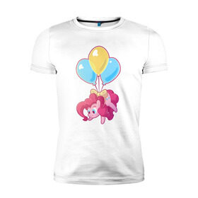 Мужская футболка премиум с принтом Chibi Pinkie Pie в Ухте, 92% хлопок, 8% лайкра | приталенный силуэт, круглый вырез ворота, длина до линии бедра, короткий рукав | Тематика изображения на принте: cartoon | chibi | fim | mlp | mult | my little pony | pinkie | pinkie pie | pony | млп | пинки пай | пони