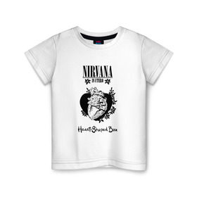 Детская футболка хлопок с принтом Nirvana in utero в Ухте, 100% хлопок | круглый вырез горловины, полуприлегающий силуэт, длина до линии бедер | cobain | kurt | nevermino | nirvana | альтернативный | гранж | грол | группа | дональд | кобейн | курт | музыка | надпись | нервана | нирвана | новоселич | певец | рок | смайл | смайлик | солист