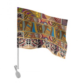 Флаг для автомобиля с принтом Africa Style в Ухте, 100% полиэстер | Размер: 30*21 см | afrika | pattern | африка | африканские мотивы | африканские узоры | солнце | узор | этника | южный континент
