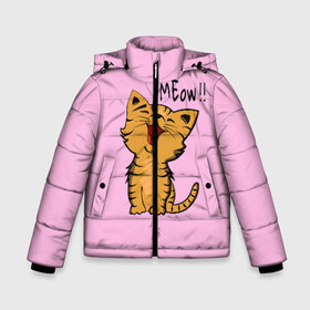 Зимняя куртка для мальчиков 3D с принтом Meow !! в Ухте, ткань верха — 100% полиэстер; подклад — 100% полиэстер, утеплитель — 100% полиэстер | длина ниже бедра, удлиненная спинка, воротник стойка и отстегивающийся капюшон. Есть боковые карманы с листочкой на кнопках, утяжки по низу изделия и внутренний карман на молнии. 

Предусмотрены светоотражающий принт на спинке, радужный светоотражающий элемент на пуллере молнии и на резинке для утяжки | cat | pussy | smile | киска | котёнок | кошка | мяу | улыбка