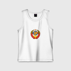 Детская майка хлопок с принтом Герб РСФСР в Ухте,  |  | герб | рсфср | ссср