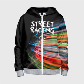 Детская толстовка 3D на молнии с принтом Street racing в Ухте, 100% полиэстер |  манжеты и пояс оформлены широкой мягкой резинкой, двухслойный капюшон со шнурком для регулировки, спереди карманы и застежка-молния
 | автомобили | гонки | стритрейсер | стритрейсинг
