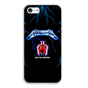 Чехол для iPhone 5/5S матовый с принтом Metallica ride the lightning в Ухте, Силикон | Область печати: задняя сторона чехла, без боковых панелей | metallica | группа | джеймс хэтфилд | кирк хэмметт | ларс ульрих | метал | металика | металлика | миталика | музыка | роберт трухильо | рок | трэш | трэшметал | хард | хардрок | хеви | хевиметал
