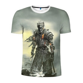 Мужская футболка 3D спортивная с принтом Dark Souls в Ухте, 100% полиэстер с улучшенными характеристиками | приталенный силуэт, круглая горловина, широкие плечи, сужается к линии бедра | dark | souls | дракон | души | игра | лордран | темные