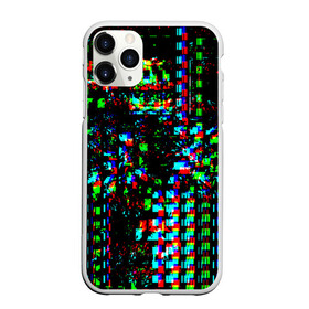 Чехол для iPhone 11 Pro Max матовый с принтом Optical abstract в Ухте, Силикон |  | глитч | глич | линии | полосы | разноцветный