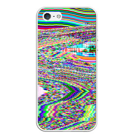 Чехол для iPhone 5/5S матовый Точечная психоделика: в Ухте, Силикон | Область печати: задняя сторона чехла, без боковых панелей | глитч | глич | полосы | разводы