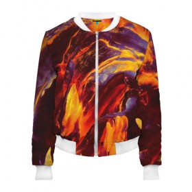 Женский бомбер 3D Fire: в Ухте, 100% полиэстер | застегивается на молнию, по бокам два кармана без застежек, мягкие манжеты, по низу бомбера и на воротнике — эластичная резинка | abstract | color | colourful | абстракция | жара | лето | огонь | пламя | цвет | цветастый | цветной