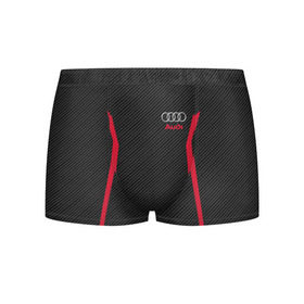 Мужские трусы 3D с принтом AUDI SPORT CARBON в Ухте, 50% хлопок, 50% полиэстер | классическая посадка, на поясе мягкая тканевая резинка | audi | ауди | марка | машины