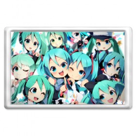 Магнит 45*70 Vocaloid: в Ухте, Пластик | Размер: 78*52 мм; Размер печати: 70*45 | anime | hatsune miku | vocaloid | аниме | вокалоид | мику хатсуне