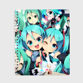 Тетрадь с принтом Vocaloid в Ухте, 100% бумага | 48 листов, плотность листов — 60 г/м2, плотность картонной обложки — 250 г/м2. Листы скреплены сбоку удобной пружинной спиралью. Уголки страниц и обложки скругленные. Цвет линий — светло-серый
 | anime | hatsune miku | vocaloid | аниме | вокалоид | мику хатсуне