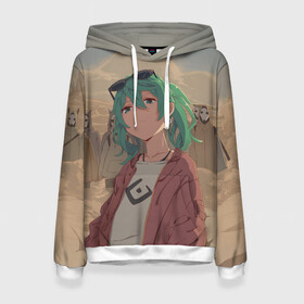 Женская толстовка 3D с принтом Мику Хатсуне. ВОКАЛОИД в Ухте, 100% полиэстер  | двухслойный капюшон со шнурком для регулировки, мягкие манжеты на рукавах и по низу толстовки, спереди карман-кенгуру с мягким внутренним слоем. | anime | hatsune miku | vocaloid | вокалоид | мику хатсуне