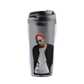 Термокружка-непроливайка с принтом T-Fest в Ухте, внутренняя часть — пищевой пластик, наружная часть — прозрачный пластик, между ними — полиграфическая вставка с рисунком | объем — 350 мл, герметичная крышка | tfest | ти | тифест | фест