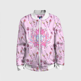 Детский бомбер 3D с принтом Sailor Moon Heart в Ухте, 100% полиэстер | застегивается на молнию, по бокам два кармана без застежек, мягкие манжеты, по низу бомбера и на воротнике — эластичная резинка | banny | seilor moon | usagi | банни | сейлор мун | усаги