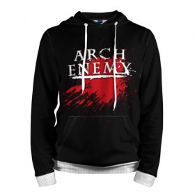 Мужская толстовка 3D с принтом Arch Enemy в Ухте, 100% полиэстер | двухслойный капюшон со шнурком для регулировки, мягкие манжеты на рукавах и по низу толстовки, спереди карман-кенгуру с мягким внутренним слоем. | Тематика изображения на принте: arch enemy | band | blood | metal | music | rock | атрибутика | группа | кровь | метал | музыка | рок