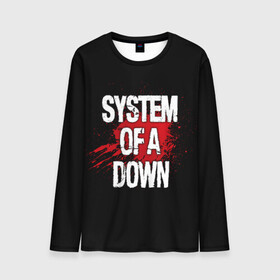 Мужской лонгслив 3D с принтом System of a Down в Ухте, 100% полиэстер | длинные рукава, круглый вырез горловины, полуприлегающий силуэт | band | blood | metal | music | rock | system of a down | атрибутика | группа | кровь | метал | музыка | рок
