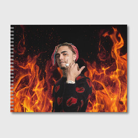 Альбом для рисования с принтом Lil Pump - 103 в Ухте, 100% бумага
 | матовая бумага, плотность 200 мг. | eskeetit | esskeetit | lil pump | pamp | pump | лил памп | маленький насос | насос | памп | эшкере | эшкереее | эщкэрэ