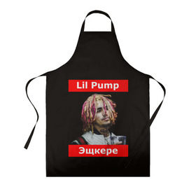 Фартук 3D с принтом Lil Pump - 104 в Ухте, 100% полиэстер | общий размер — 65 х 85 см, ширина нагрудника — 26 см, горловина — 53 см, длина завязок — 54 см, общий обхват в поясе — 173 см. Принт на завязках и на горловине наносится с двух сторон, на основной части фартука — только с внешней стороны | eskeetit | esskeetit | lil pump | pamp | pump | лил памп | маленький насос | насос | памп | эшкере | эшкереее | эщкере | эщкэрэ
