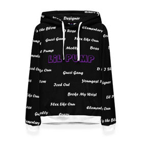 Женская толстовка 3D с принтом Lil Pump - 108 в Ухте, 100% полиэстер  | двухслойный капюшон со шнурком для регулировки, мягкие манжеты на рукавах и по низу толстовки, спереди карман-кенгуру с мягким внутренним слоем. | eskeetit | gucci gang | lil pump | pamp | pump | лил памп | маленький насос | насос | памп | эшкере | эшкереее | эщкере | эщкэрэ