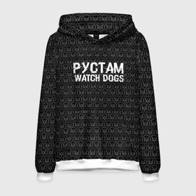 Мужская толстовка 3D с принтом Рустам Watch Dogs в Ухте, 100% полиэстер | двухслойный капюшон со шнурком для регулировки, мягкие манжеты на рукавах и по низу толстовки, спереди карман-кенгуру с мягким внутренним слоем. | game | name | watch dogs | watch dogs 2 | город | девушка | дрон | игры | имена | компьютеры | пистолет | рустам | телефон | технологии | хакер