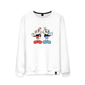 Мужской свитшот хлопок с принтом Cuphead в Ухте, 100% хлопок |  | 