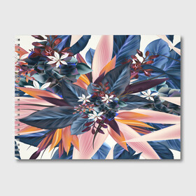 Альбом для рисования с принтом Flower collection в Ухте, 100% бумага
 | матовая бумага, плотность 200 мг. | flower | букет | краски | орхидеи | природа | текстуры | тропики | тропический | цветочки | цветы