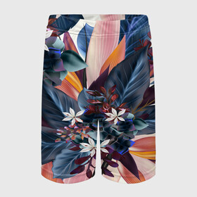 Детские спортивные шорты 3D с принтом Flower collection в Ухте,  100% полиэстер
 | пояс оформлен широкой мягкой резинкой, ткань тянется
 | flower | букет | краски | орхидеи | природа | текстуры | тропики | тропический | цветочки | цветы