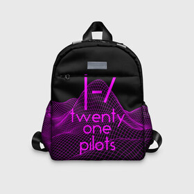 Детский рюкзак 3D с принтом twenty one pilots neon music в Ухте, 100% полиэстер | лямки с регулируемой длиной, сверху петелька, чтобы рюкзак можно было повесить на вешалку. Основное отделение закрывается на молнию, как и внешний карман. Внутри дополнительный карман. По бокам два дополнительных кармашка | группа | инди поп | синти поп
