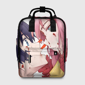 Женский рюкзак 3D с принтом Darling in the FranXX в Ухте, 100% полиэстер | лямки с регулируемой длиной, сверху ручки, чтобы рюкзак нести как сумку. Основное отделение закрывается на молнию, как и внешний карман. Внутри два дополнительных кармана, один из которых закрывается на молнию. По бокам два дополнительных кармашка, куда поместится маленькая бутылочка
 | anime | darling in the franxx | аниме | любимый во франкcе | милый во франкcе