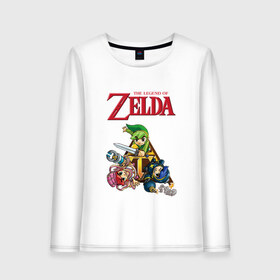 Женский лонгслив хлопок с принтом zelda tri force heroes в Ухте, 100% хлопок |  | link | zelda | зельда | линк | три линка