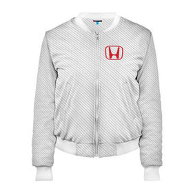 Женский бомбер 3D с принтом HONDA SPORT в Ухте, 100% полиэстер | застегивается на молнию, по бокам два кармана без застежек, мягкие манжеты, по низу бомбера и на воротнике — эластичная резинка | марка | машины | хонда