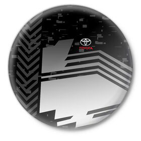 Значок с принтом TOYOTA SPORT в Ухте,  металл | круглая форма, металлическая застежка в виде булавки | toyota | марка | машины | тойота