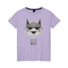 Женская футболка хлопок с принтом Big Bad Wolf в Ухте, 100% хлопок | прямой крой, круглый вырез горловины, длина до линии бедер, слегка спущенное плечо | duck sauce | абстракция | большой | вой | волк | животное | заяц | крутая | крутой | ну погоди | песня | серый | треугольник | хищник