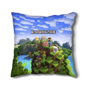 Подушка 3D с принтом Владислав - Minecraft в Ухте, наволочка – 100% полиэстер, наполнитель – холлофайбер (легкий наполнитель, не вызывает аллергию). | состоит из подушки и наволочки. Наволочка на молнии, легко снимается для стирки | minecraft | влад | владик | владислав | добывать | игра | игрушка | имя | компьютерная | кубики | майкрафт | майн крафт | майнкрафт | пиксели | пиксель | ремесло | с именем | слава | шахта